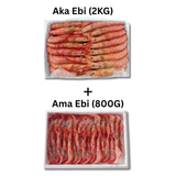 Aka Ebi + Ama Ebi Set (Argentine Red Shrimp + Japanese Sweet Shrimp) 赤海老＆甘エビセット
