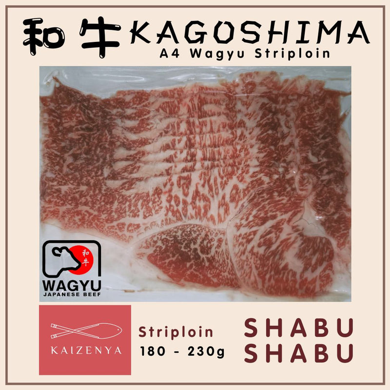 Kagoshima A4 Wagyu Striploin / Chuck Roll Shabu Shabu (180 - 230g)